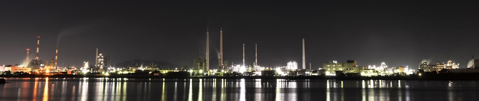 周南市工場群の夜景