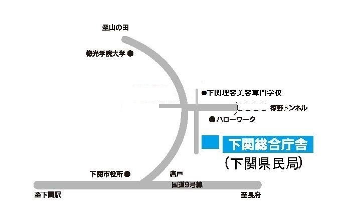 下関県民局位置図