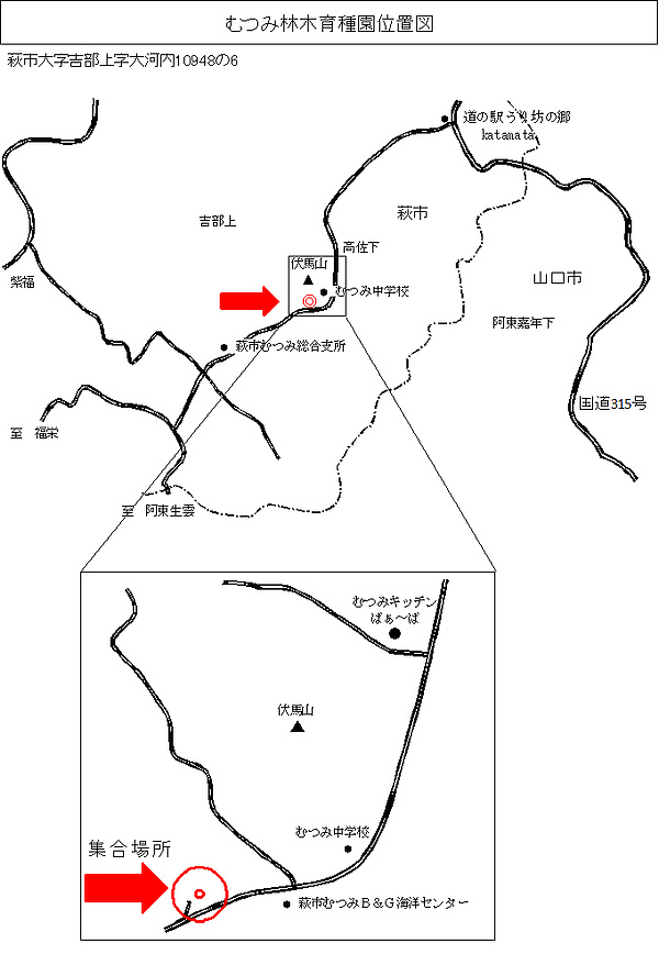 むつみ林木育種園位置図の画像