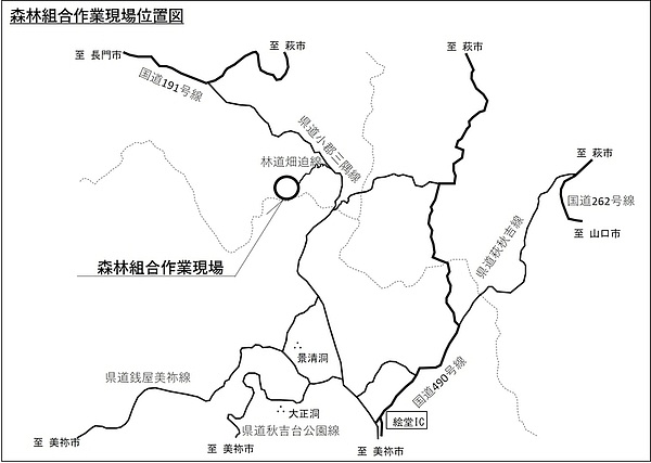 森林組合作業現場位置図の画像