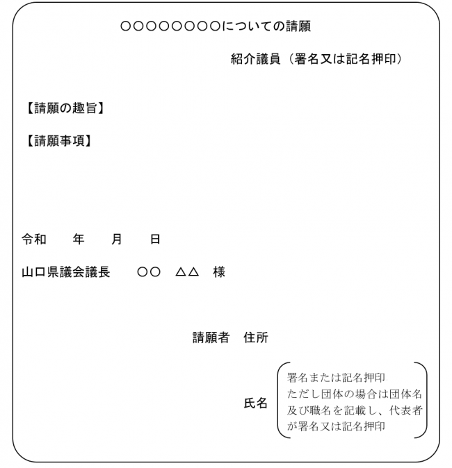 請願書式例