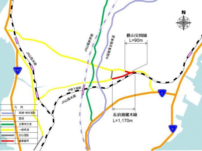 位置関係図・長府綾羅木線