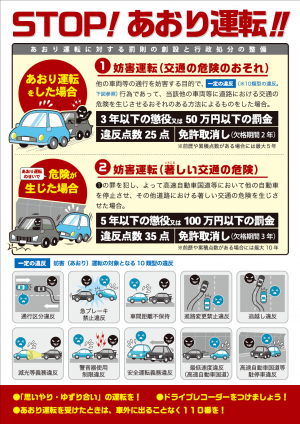 あおり運転に関するチラシの画像