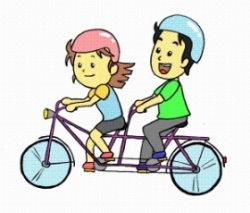 タンデム自転車のイラスト