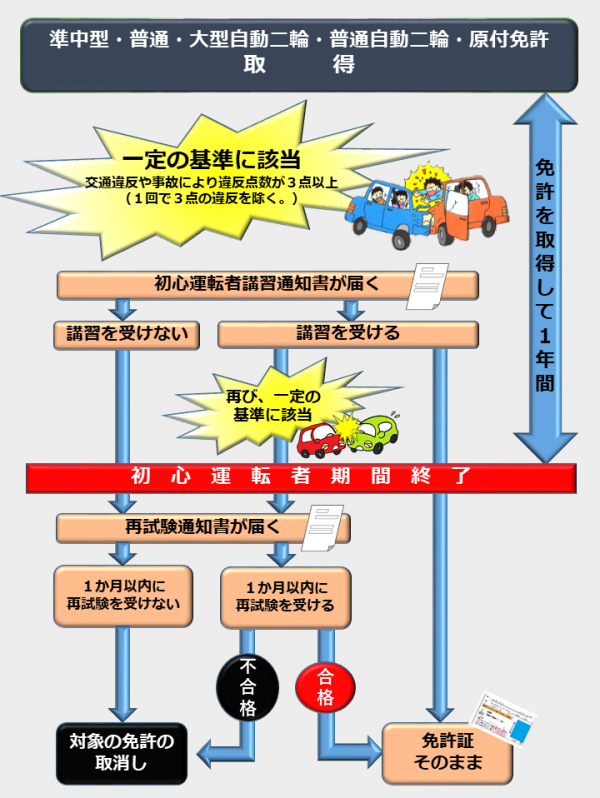 初心運転者期間制度の流れ