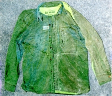 緑色格子模様ワーキングシャツの画像