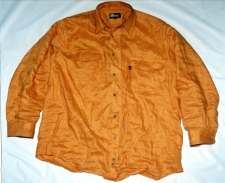 オレンジ色長袖シャツの画像