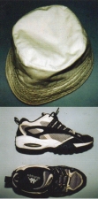 サハリ帽子、運動靴の画像