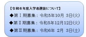 入学者選抜について