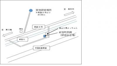 研修会、実地研修位置図