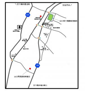 山口県西部森林組合位置図