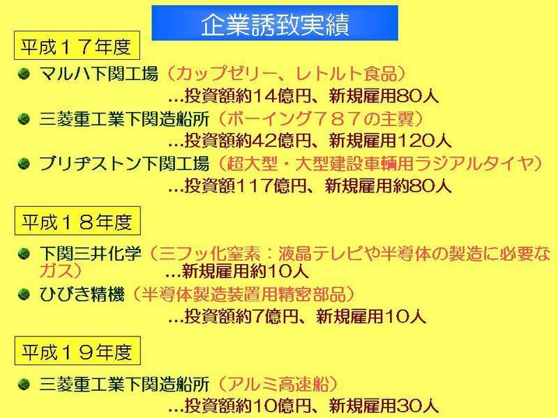 最近の企業誘致実績の画像