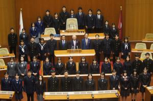 第9回やまぐち高校生県議会（集合写真）