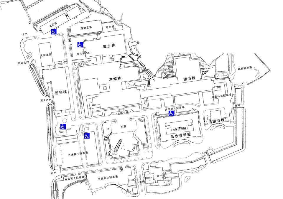 県庁舎等配置図の画像