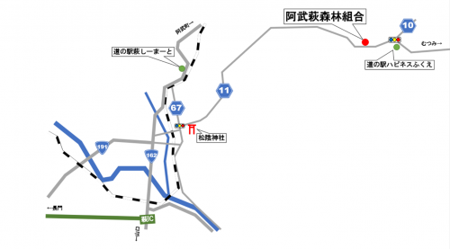 阿武萩森林組合位置図