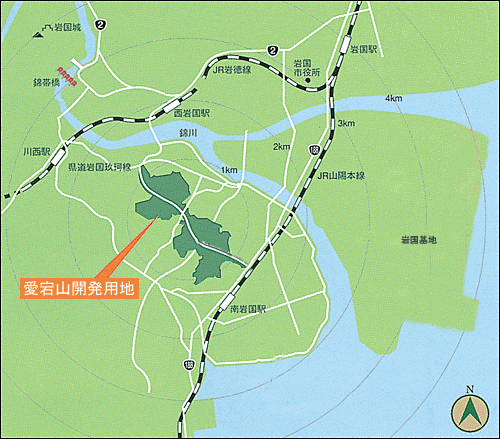愛宕山開発用地の位置図
