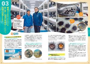 p.9-10_事例03_磯焼けの原因であるウニを育て直し、地域の特産品にしながら、藻場の回復を目指す_ウニノミクス（株）.（株）Kayoi Uni Base