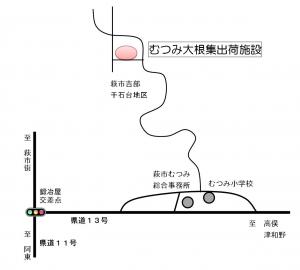 千石台だいこん出発式会場の地図