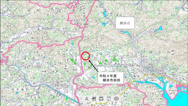 位置図　柳井市余田