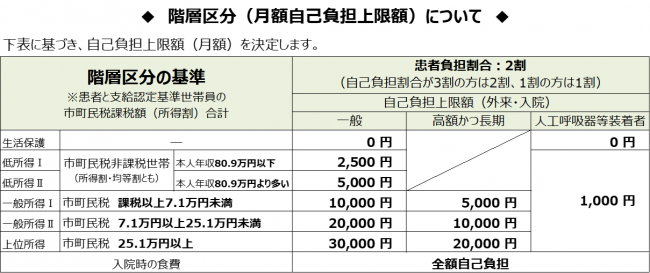 自己負担上限額についての画像