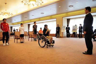 ＜決意表明＞ 上田千陽選手（車いすバスケットボール）