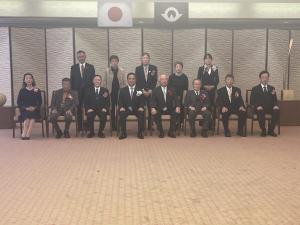 山口県文化功労賞表彰式に出席する柳居議長