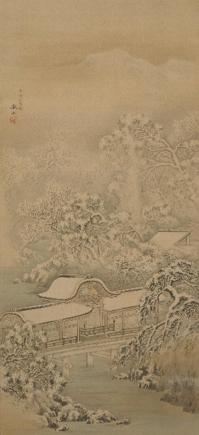 雪景山水図