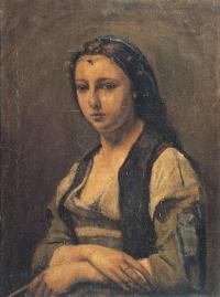 コロー「真珠の女」模写