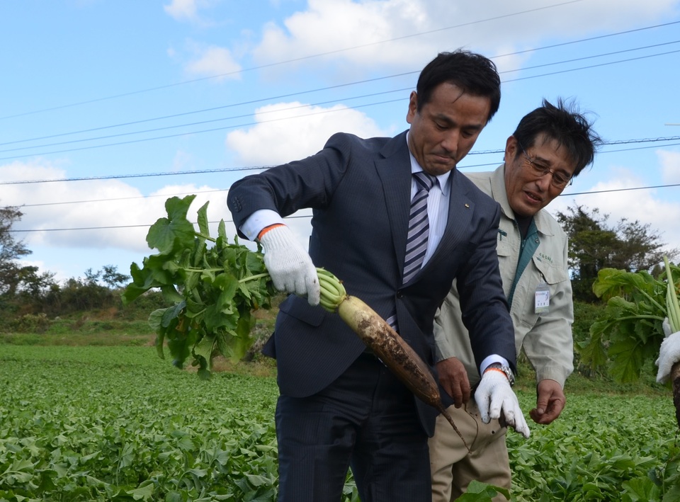 視察する村岡知事の写真