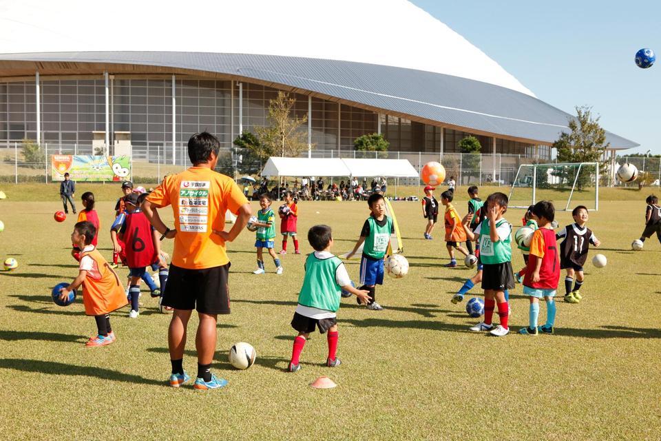 レノファ山口サッカー教室の様子