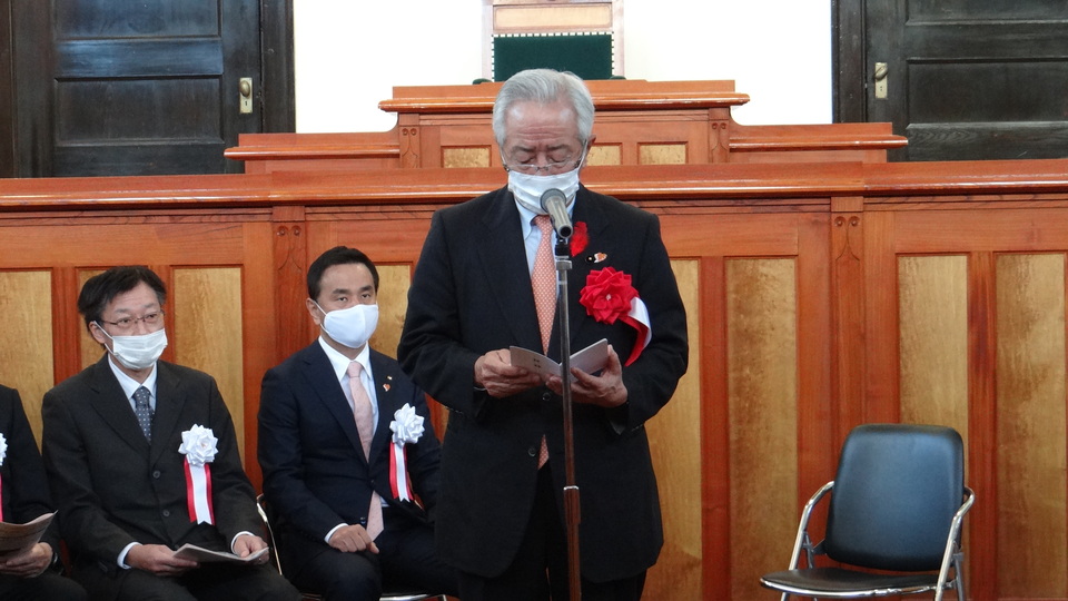 来賓祝辞（山口県議会藤生通陽副議長）の画像