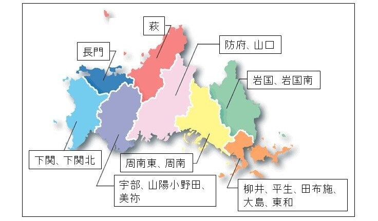 山口県の地図