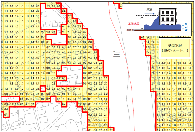 津波災害警戒区域区域図の画像