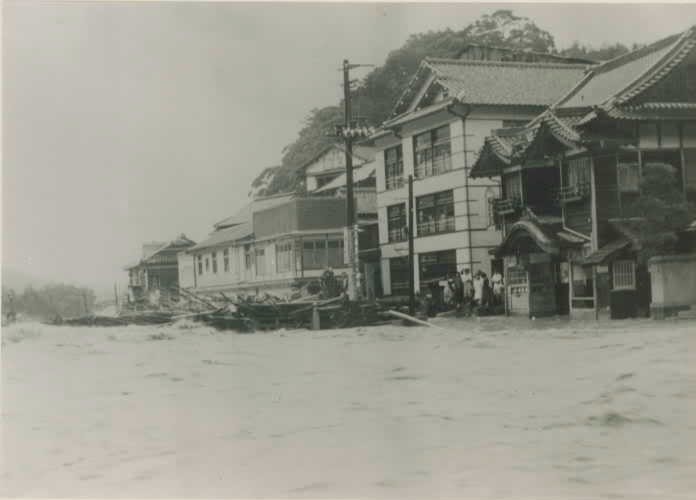 昭和29年9月洞爺丸台風による洪水（湯本地区）