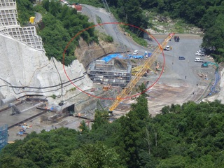発電所コンクリート打設中（平成28年8月） の画像1