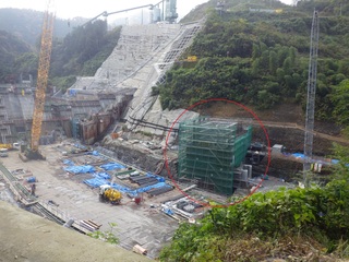 発電所コンクリート打設中（平成28年11月） の画像1