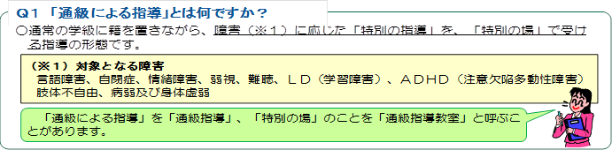 Q1「通級による指導」とは何ですか？