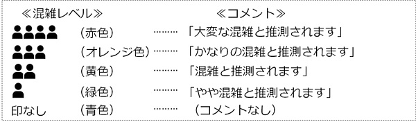 混雑状況の閲覧方法の画像