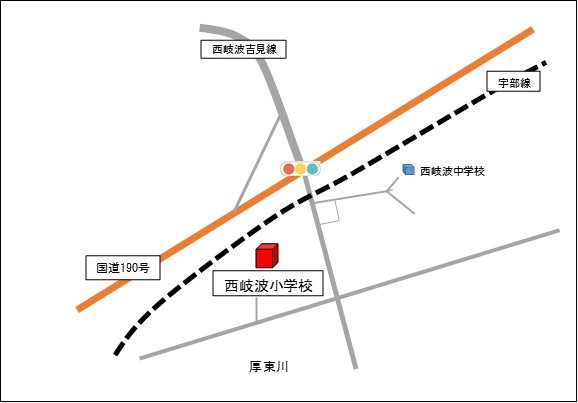 西岐波小学校位置図