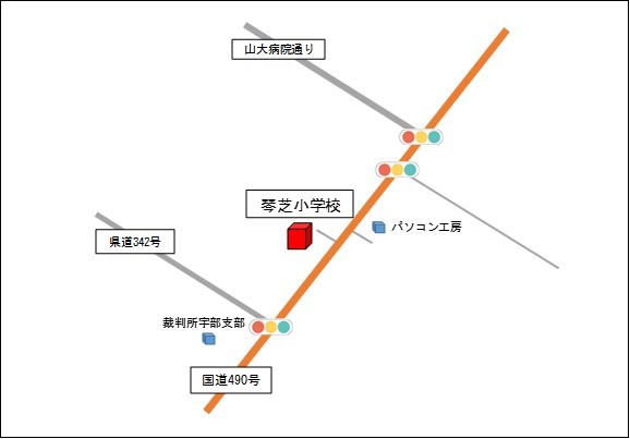 琴芝小学校位置図