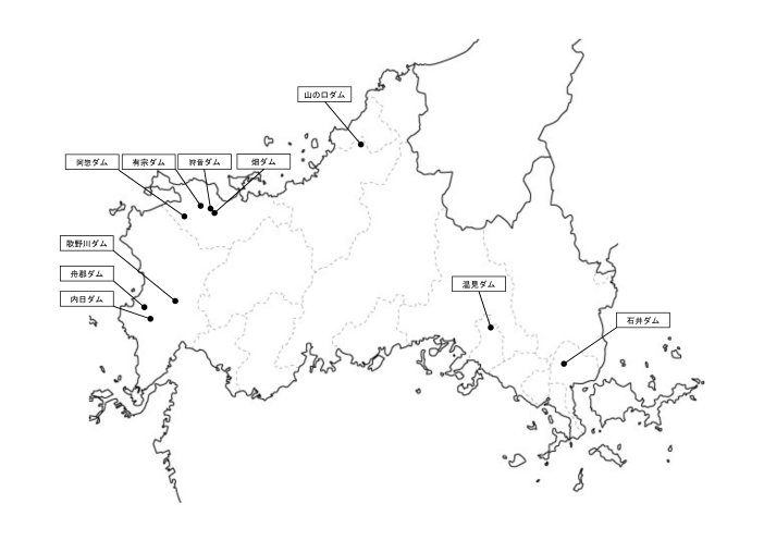 山口県農業用ダム_全体位置図